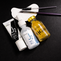 Средства для окрашивания и ухода за ресницами, кисть, щеточка и патчи